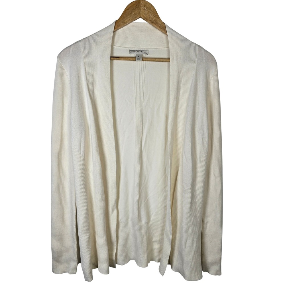 Dana Buchman Cream Open Front Cardigan‎ Sweater Women's Size S Knitwear